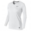 Nike PRO FITTED LS V-NECK 38 (W) WHITE COOL GREY